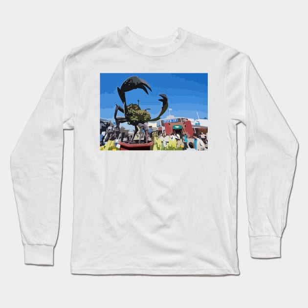 Pier 39 Painting Long Sleeve T-Shirt by gktb